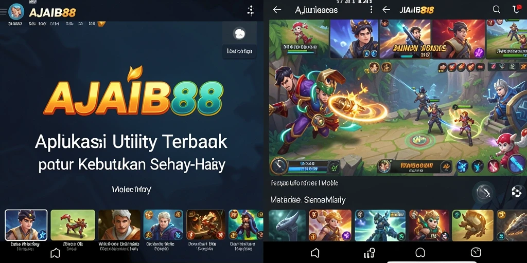 Screenshot AJAIB88 menampilkan antarmuka aplikasi Utility yang user-friendly.