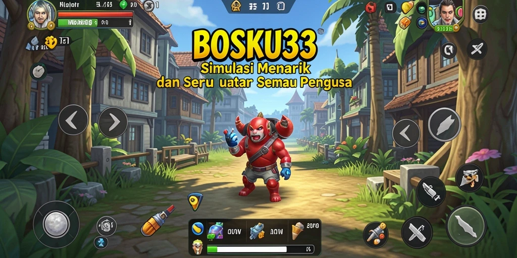 Screenshot utama BOSKU33 menampilkan gameplay simulasi yang seru dan interaktif.