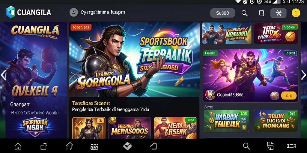 Tampilan aplikasi CUANGILA saat taruhan olahraga berlangsung.