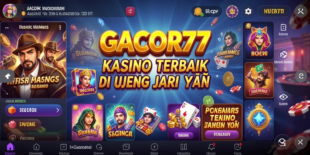 Tampilan gameplay menarik dari GACOR77 dengan berbagai pilihan permainan Kasino.