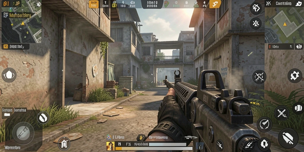Tampilan gameplay mendebarkan dari HARAPJP dengan aksi tembak-menembak.