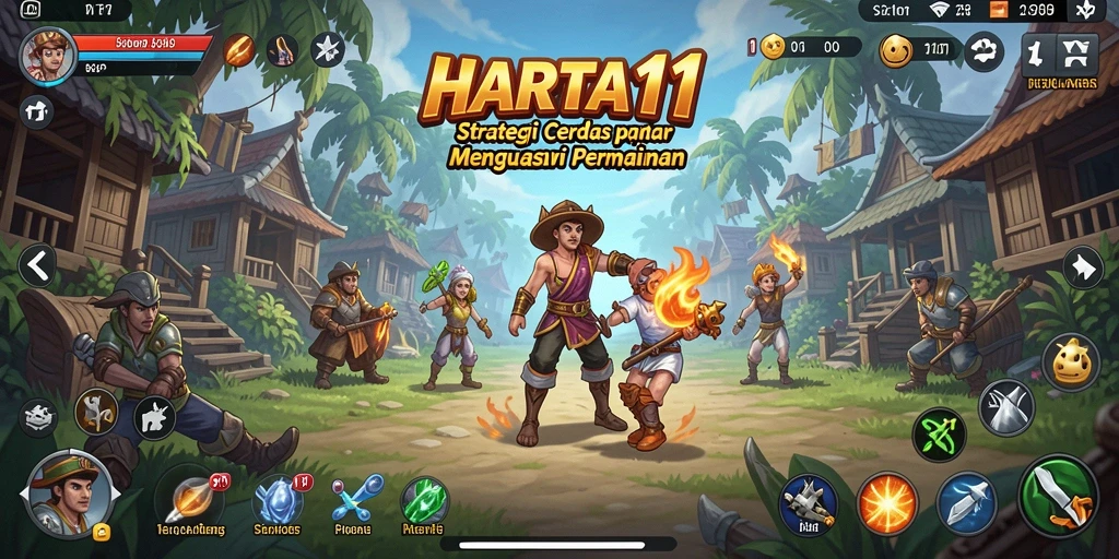 Screenshot gameplay HARTA11 menampilkan strategi pertempuran yang intens dan mendalam.