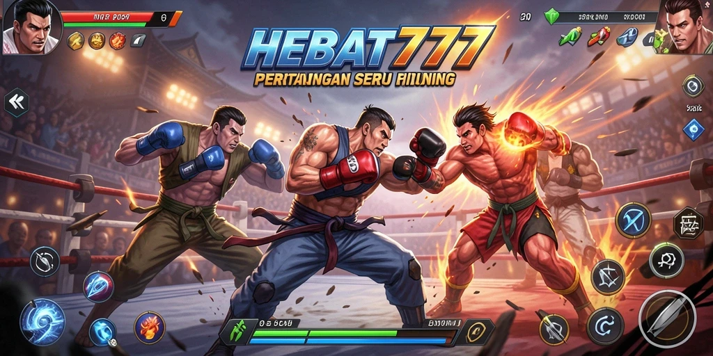 Screenshot gameplay HEBAT777 menampilkan pertarungan seru antar karakter.