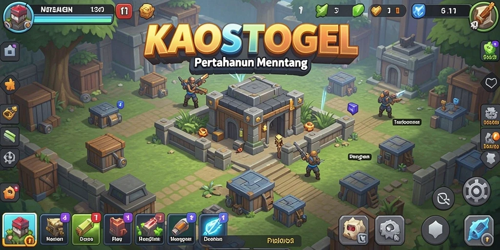 Screenshot gameplay KAOSTOGEL yang menampilkan aksi Tower Defense yang mendebarkan.