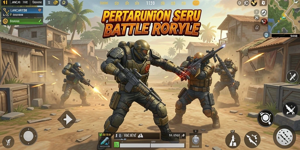 Tangkapan layar LANCAR138 menunjukkan aksi intens dalam pertarungan Battle Royale.