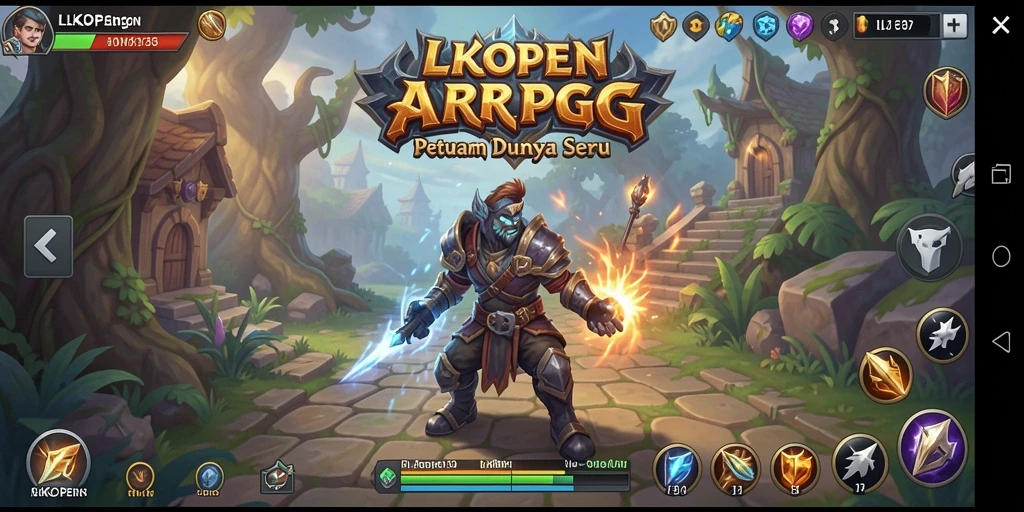 Tampilan seru pertarungan dalam dunia ARPG LKOPEN.