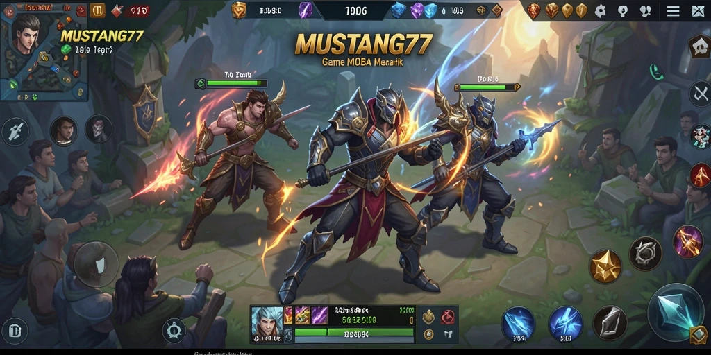 Tampilan gameplay MOBA yang menarik dan dinamis.