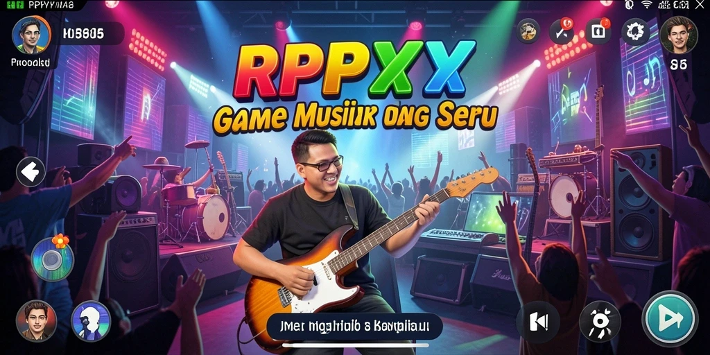 Tampilan gameplay RPYYY dengan aksi penuh musik dan tantangan seru.