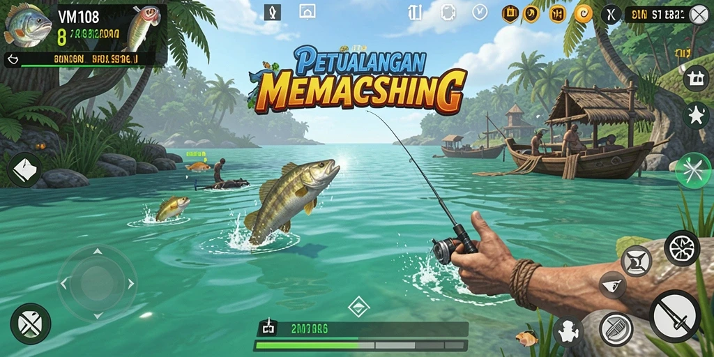 Tampilan gameplay <strong>VM108</strong> yang menakjubkan dengan ikan yang beragam.